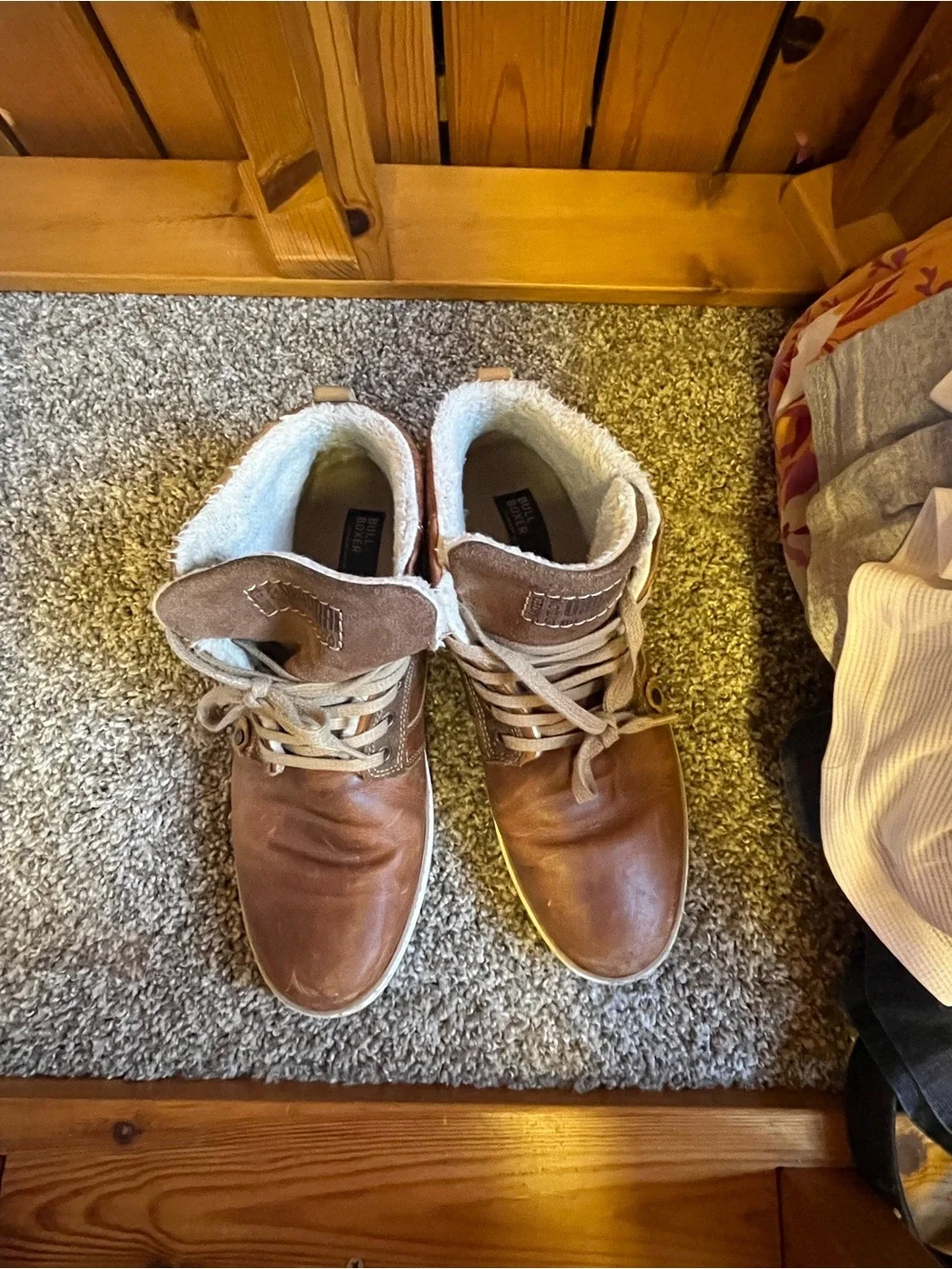 Bull Boxer Shearling-Lined High Top Sneaker
